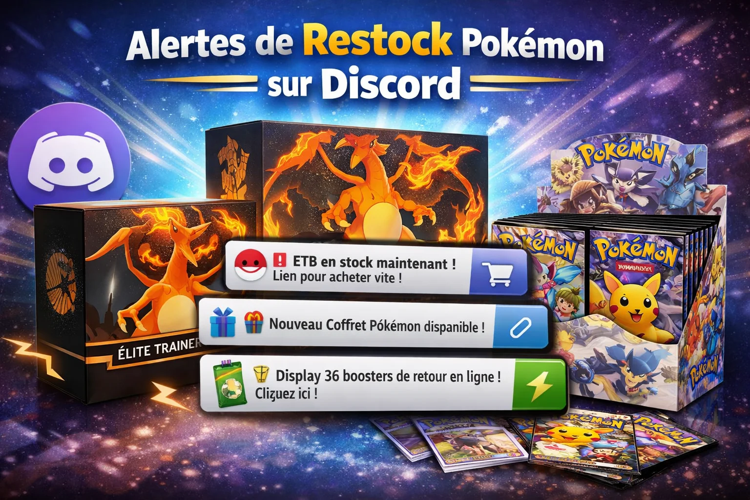 Notifications de restock Pokémon centralisées sur Discord