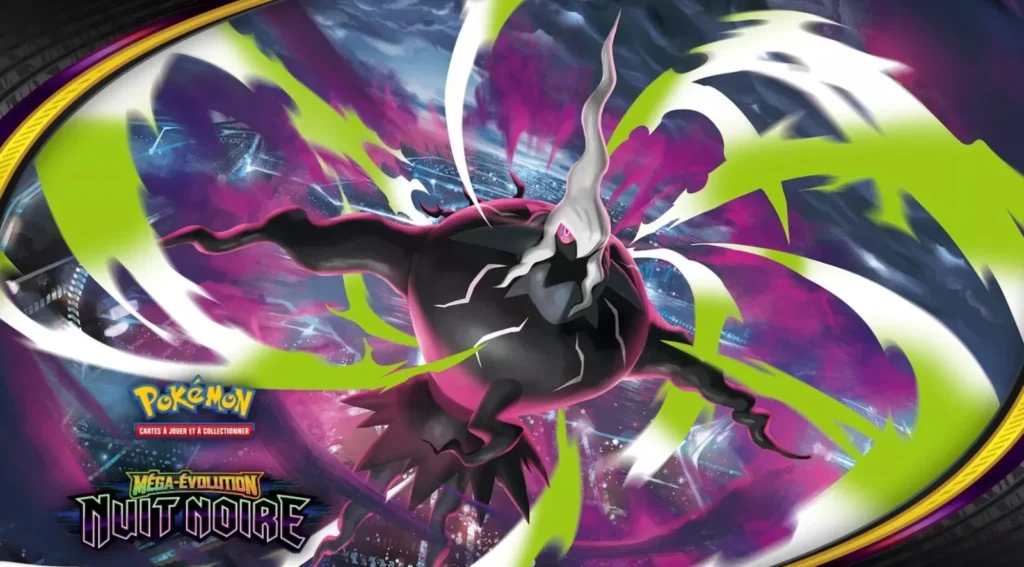 Visuel de l'extension Nuit Noire Pokémon ME05 avec Méga-Darkrai ex